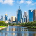Skyline Of Melbourne City Business District